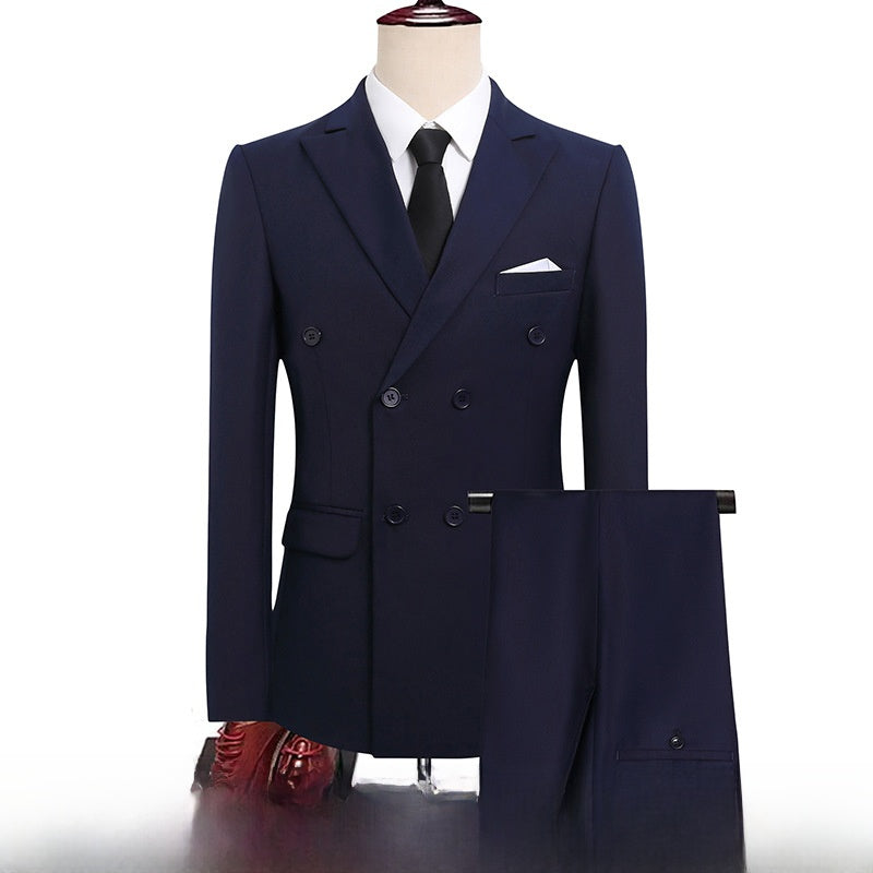 Double-Breasted Slim Fit Mens Suit
