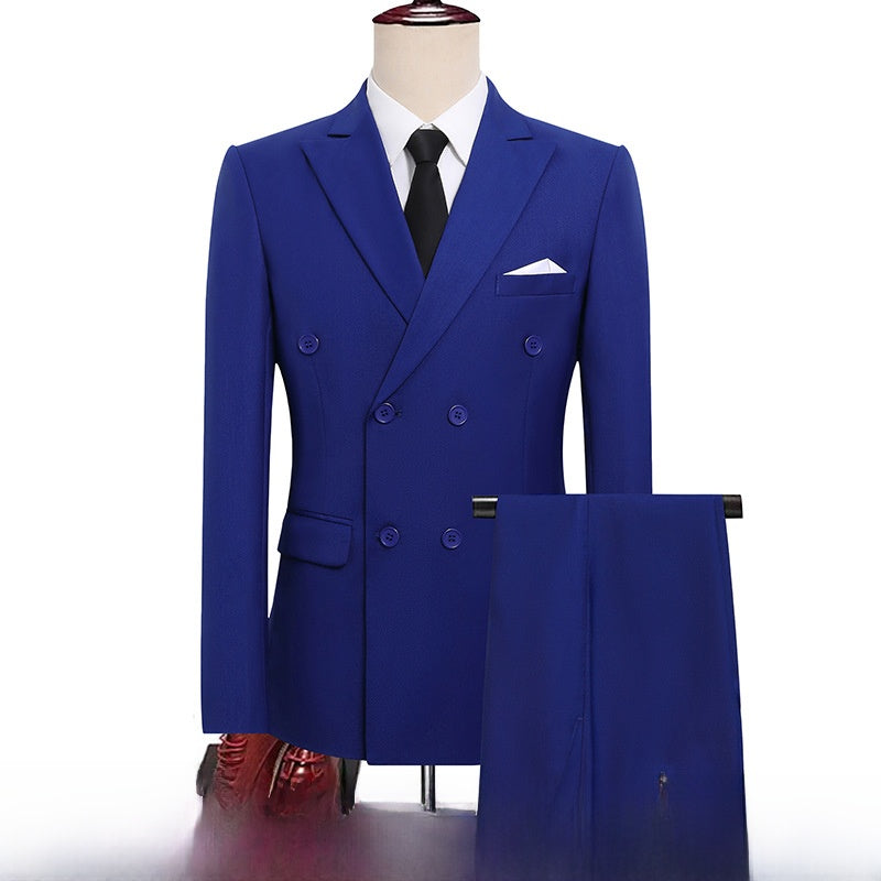 Double-Breasted Slim Fit Mens Suit