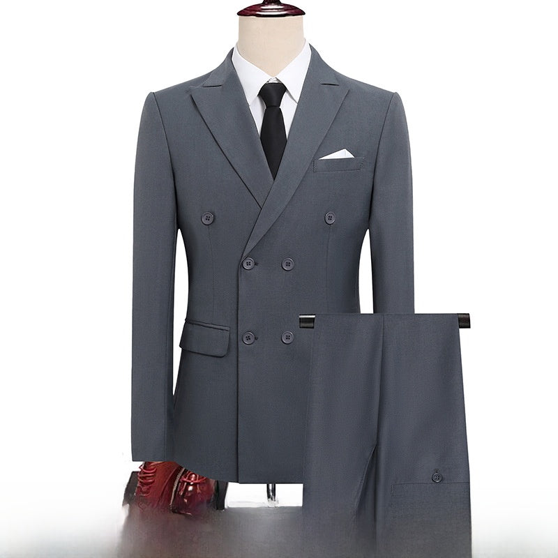 Double-Breasted Slim Fit Mens Suit