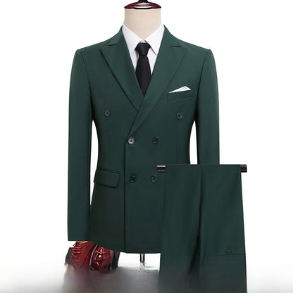 Double-Breasted Slim Fit Mens Suit