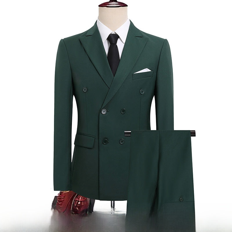 Double-Breasted Slim Fit Mens Suit