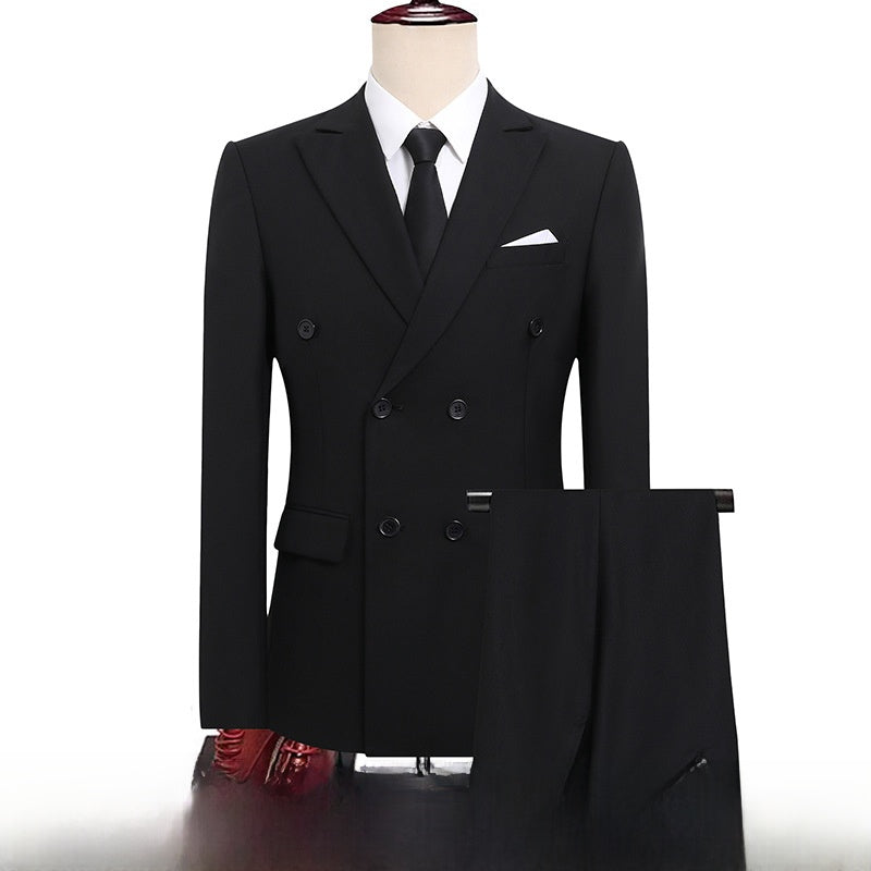 Double-Breasted Slim Fit Mens Suit