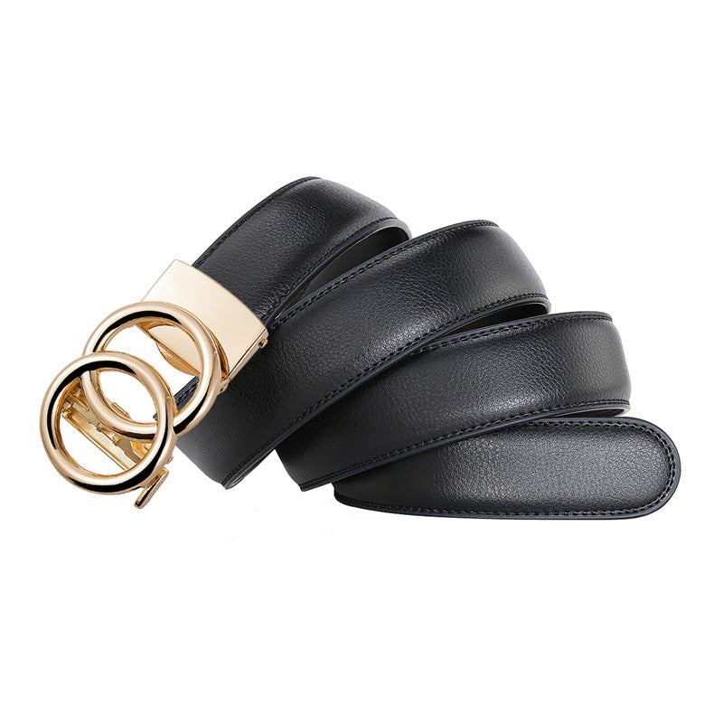 Double Buckle Genuine Leather Belts