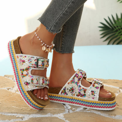 Double-buckle sandals