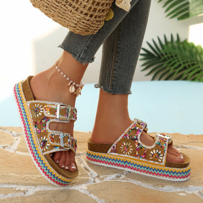 Double-buckle sandals