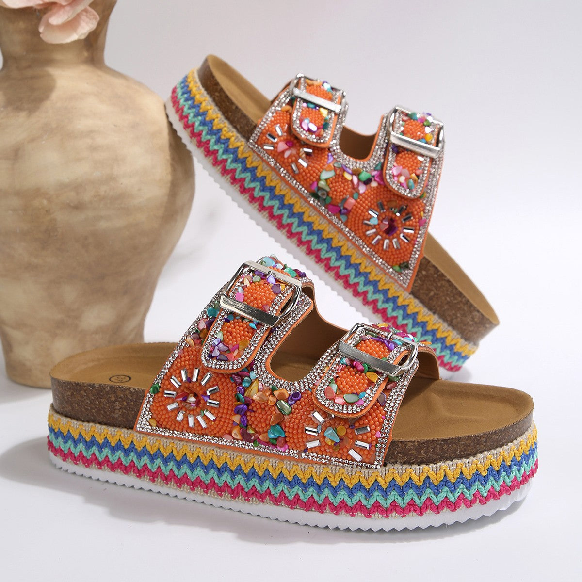 Double-buckle sandals