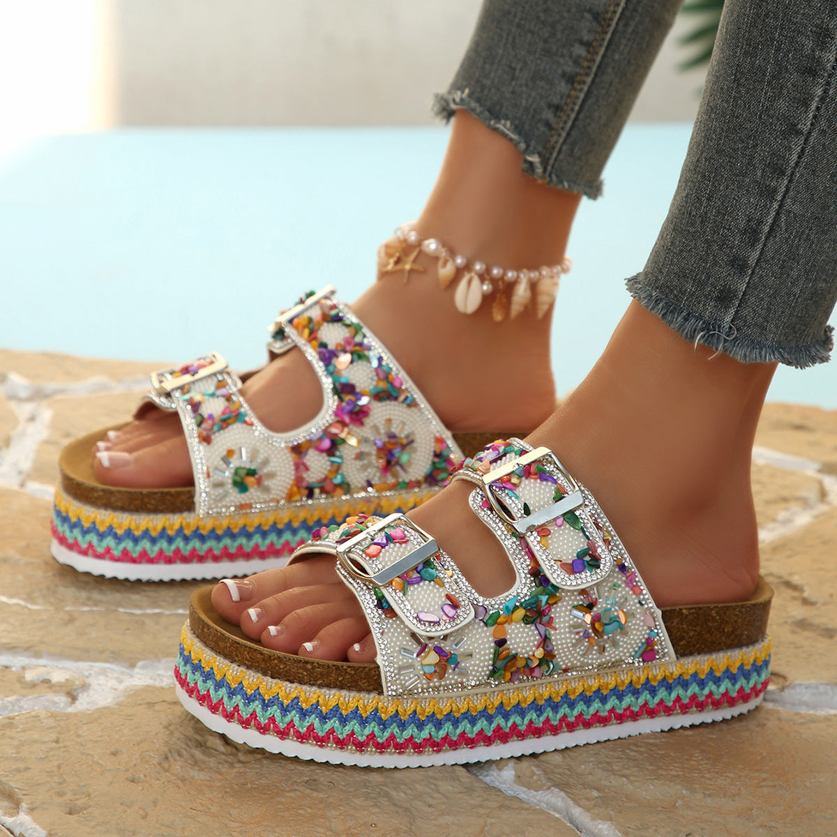 Double-buckle sandals