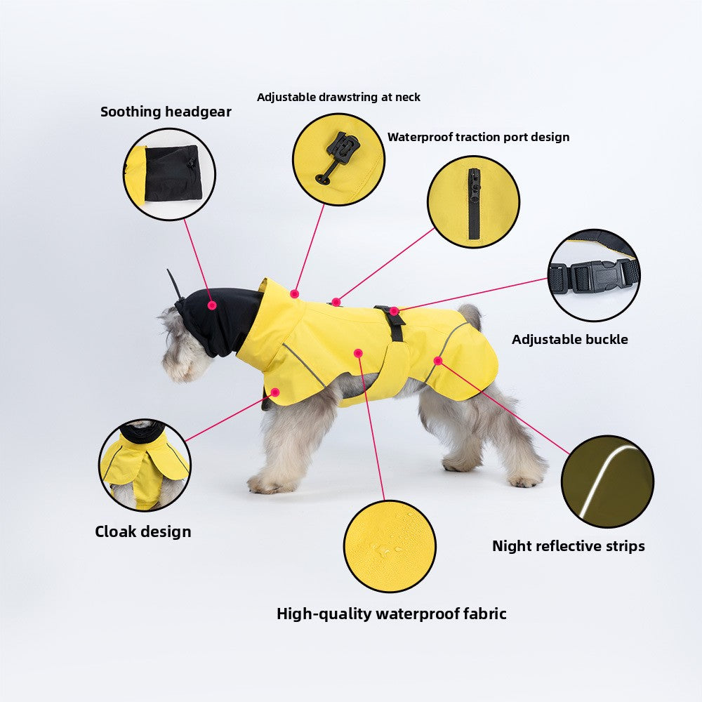 Double-Collar Cape-Style Pet Raincoat