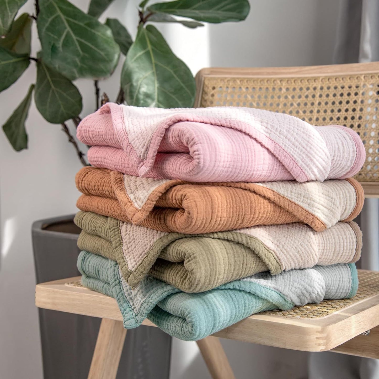 Double Color Crepe Baby Blanket