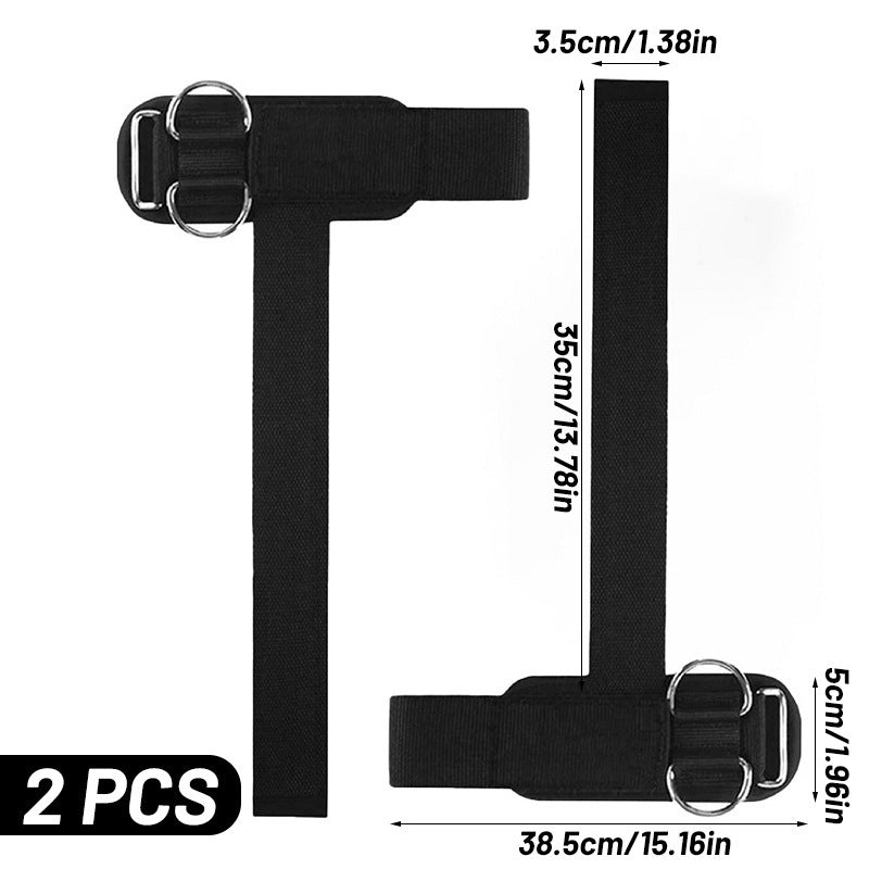 Double D Ring Anti Slip Pull Up Grip Belt Training Wristband