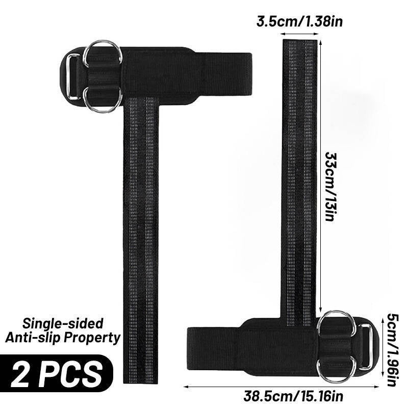 Double D Ring Anti Slip Pull Up Grip Belt Training Wristband