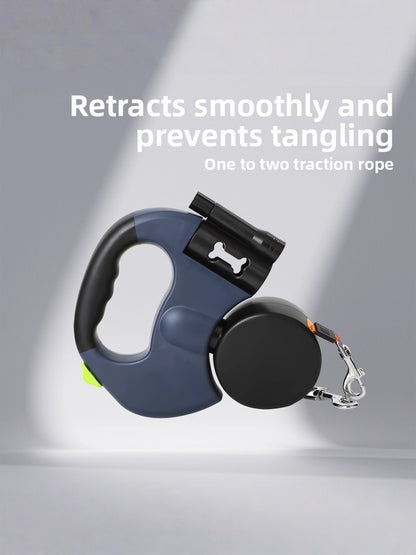 Double-ended extendable dog leash