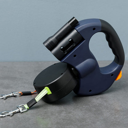 Double-ended extendable dog leash
