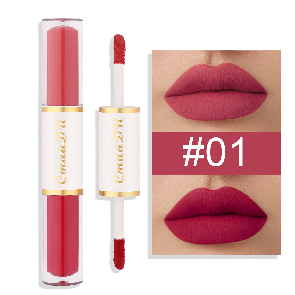 Double-Ended Matte Lipstick Long-Lasting Lip Gloss