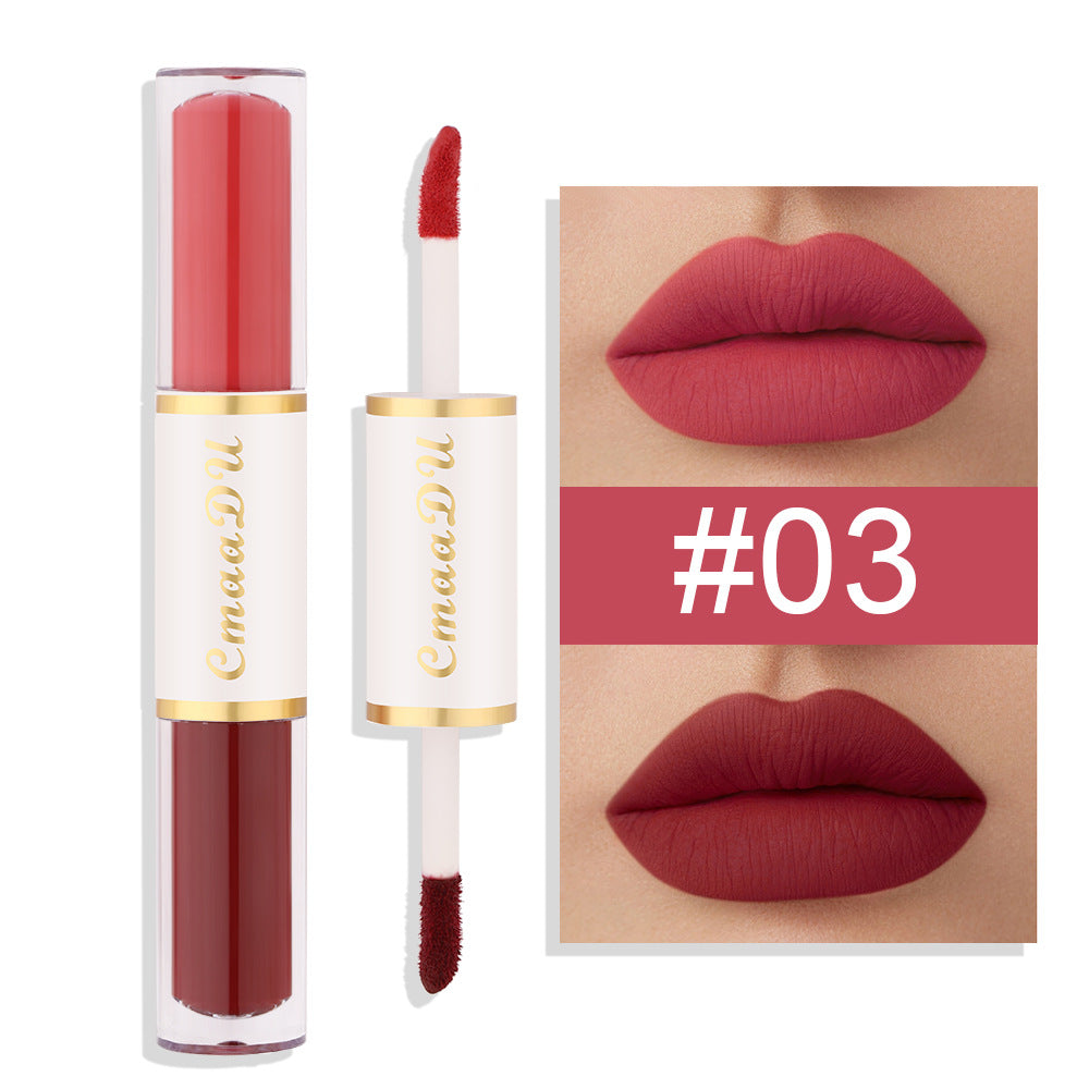 Double-Ended Matte Lipstick Long-Lasting Lip Gloss
