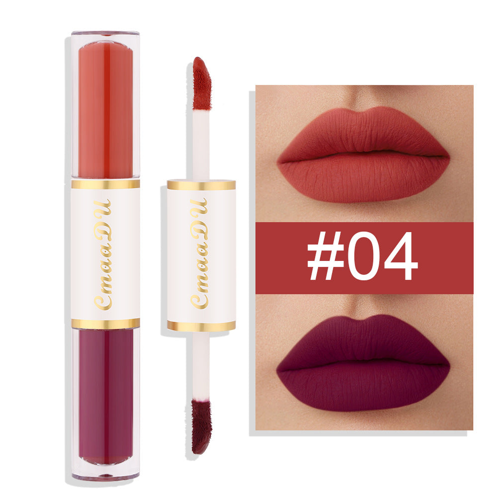Double-Ended Matte Lipstick Long-Lasting Lip Gloss