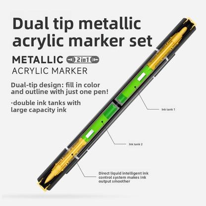 Double Ended Metallic Acrylic Marker Pen