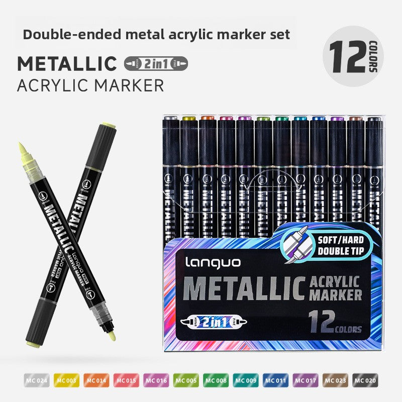 Double Ended Metallic Acrylic Marker Pen