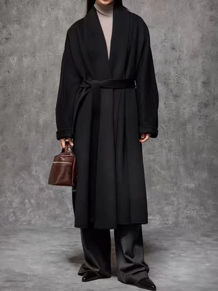Double-Faced Wool Lapel Coat