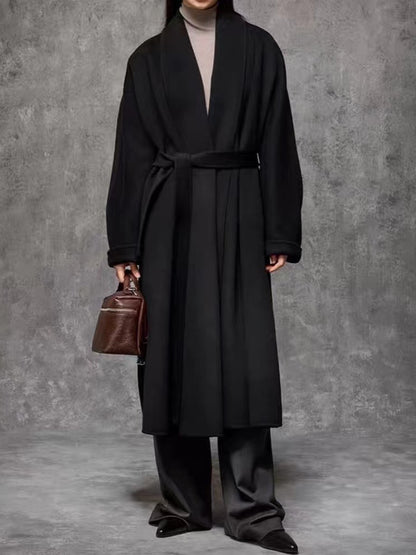 Double-Faced Wool Lapel Coat