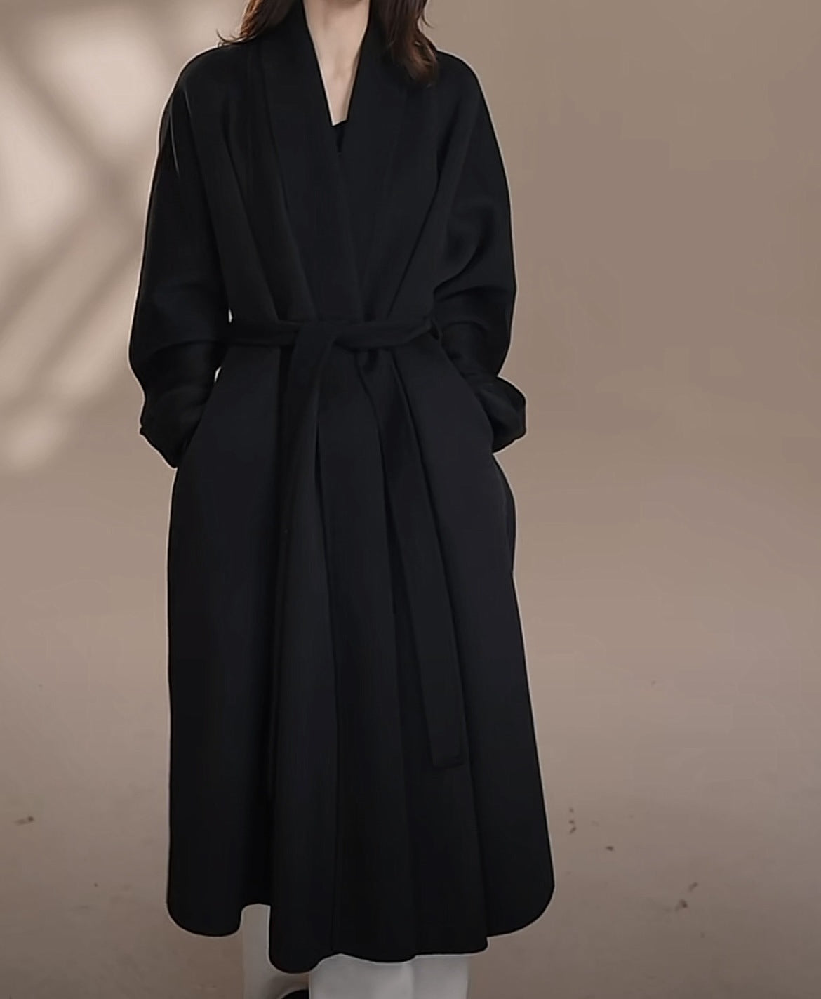 Double-Faced Wool Lapel Coat