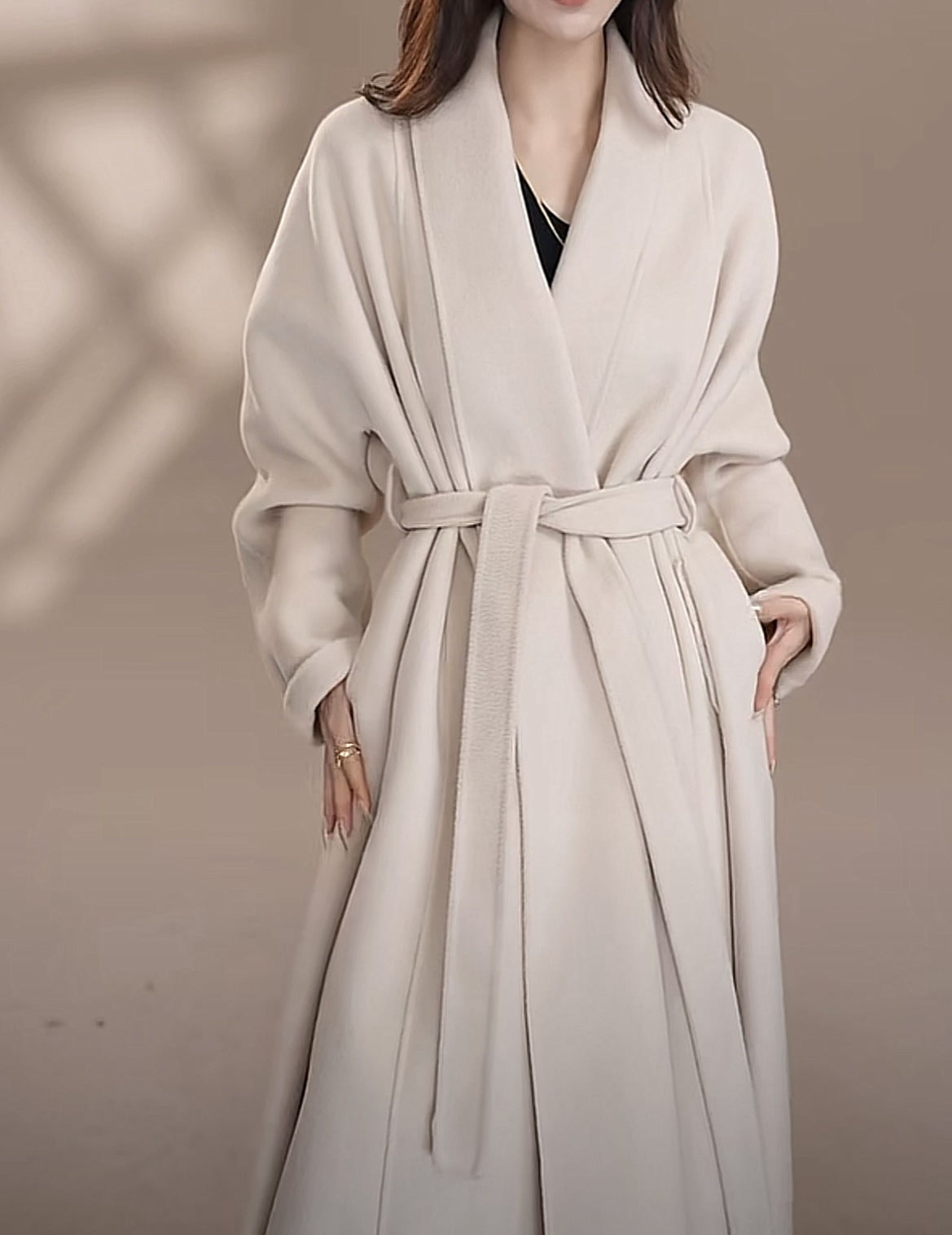 Double-Faced Wool Lapel Coat