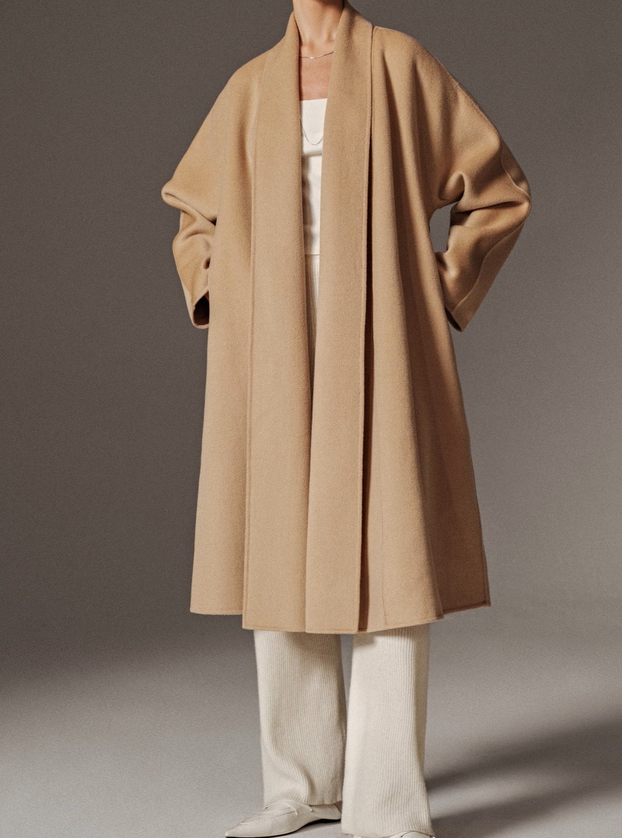 Double-Faced Wool Lapel Coat