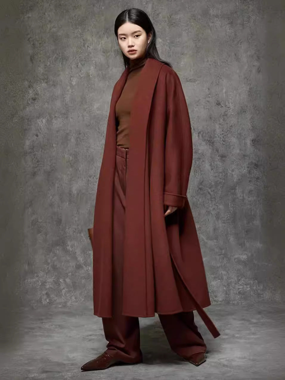 Double-Faced Wool Lapel Coat