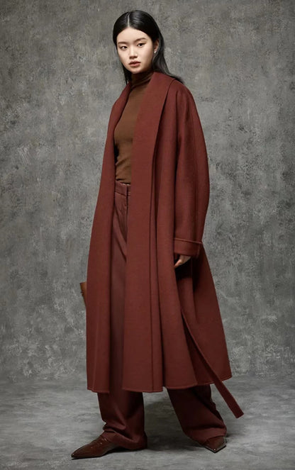 Double-Faced Wool Lapel Coat