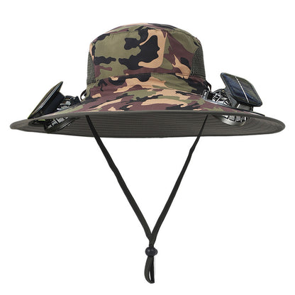 Double Fan Solar Rechargeable Sun Hat