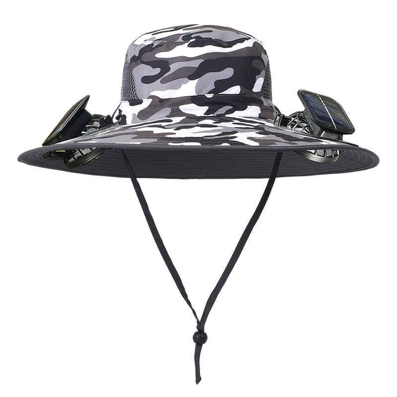 Double Fan Solar Rechargeable Sun Hat
