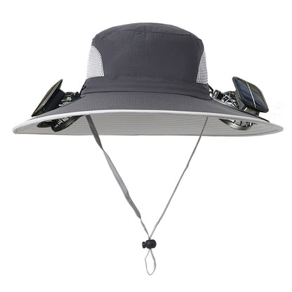 Double Fan Solar Rechargeable Sun Hat