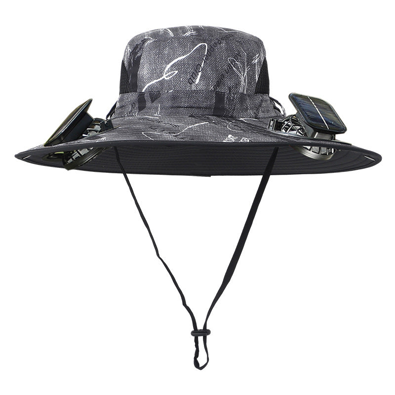 Double Fan Solar Rechargeable Sun Hat