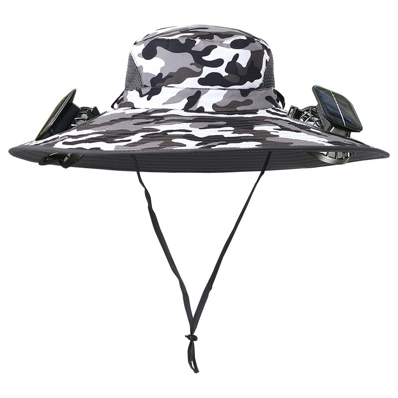 Double Fan Solar Rechargeable Sun Hat