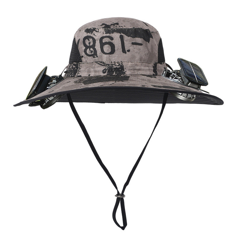 Double Fan Solar Rechargeable Sun Hat