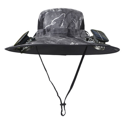 Double Fan Solar Rechargeable Sun Hat