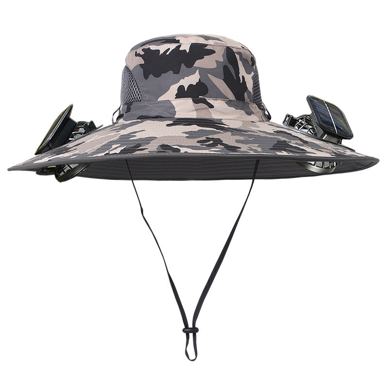 Double Fan Solar Rechargeable Sun Hat