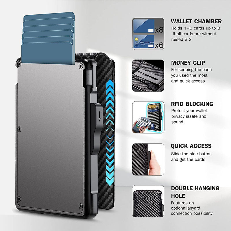 Double-fold carbon fiber flip wallet