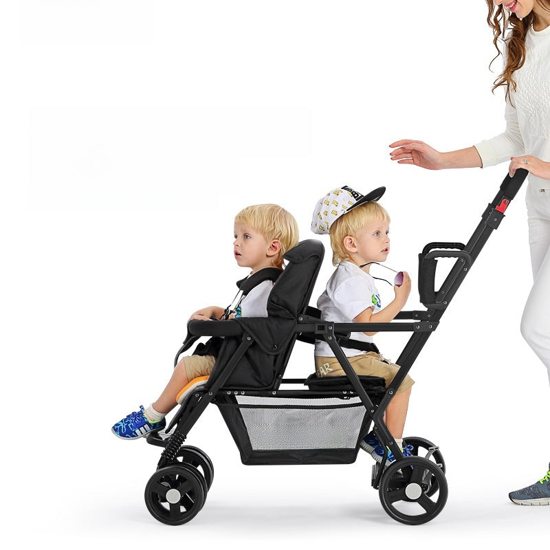Double foldable stroller