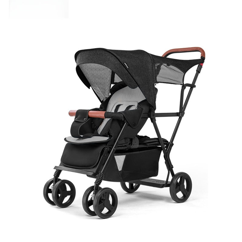 Double foldable stroller