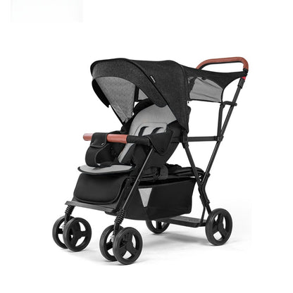 Double foldable stroller