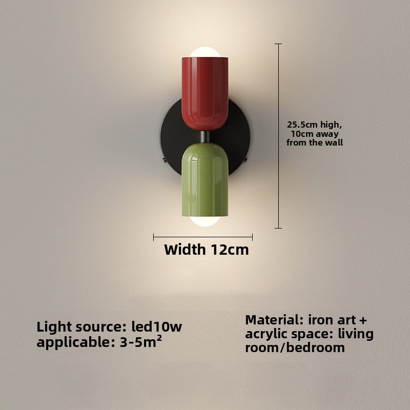 Double head color bedside lamp