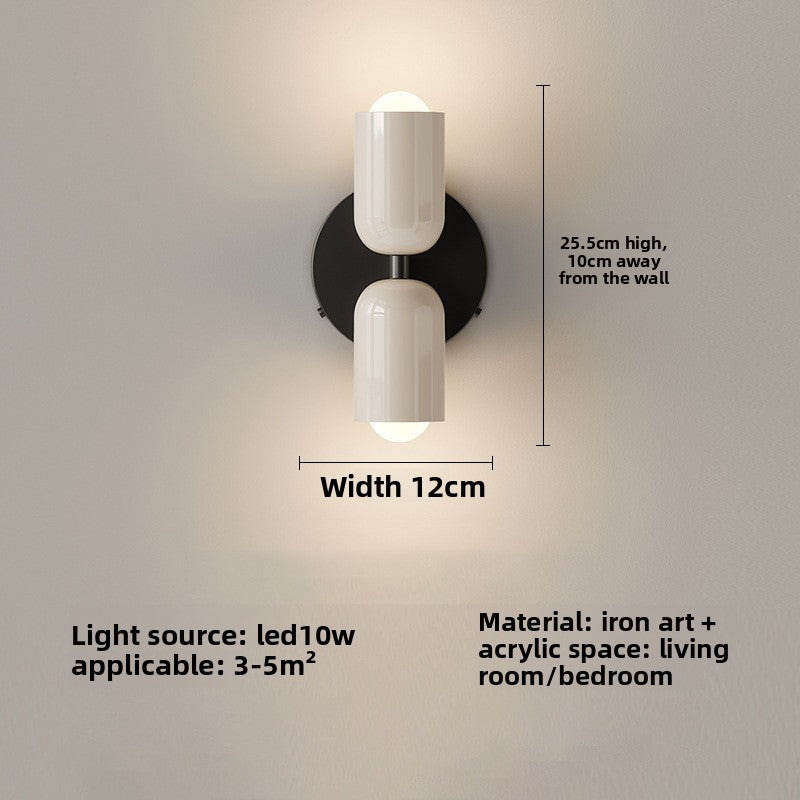 Double head color bedside lamp