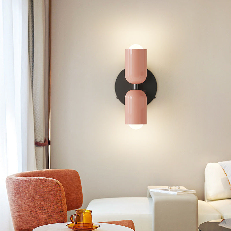 Double head color bedside lamp