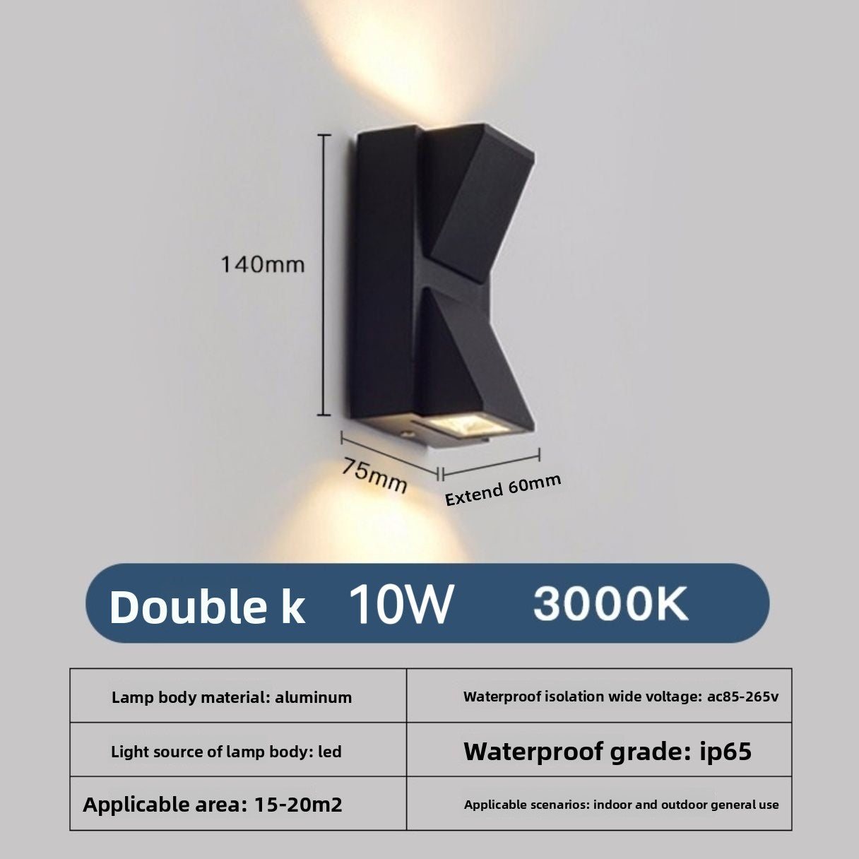 Double Head LED Outdoor Wall Light