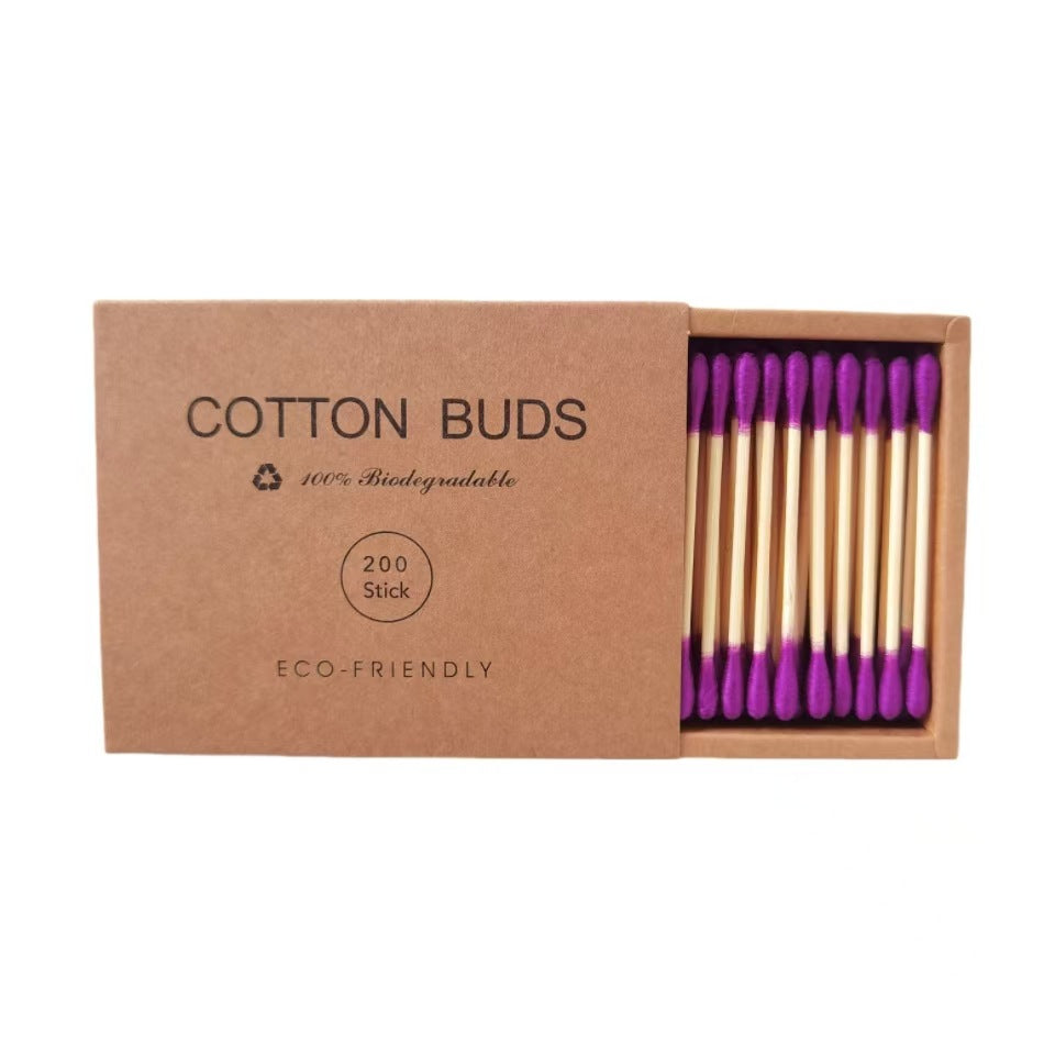 Double-headed colored removable makeup cotton swabs