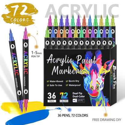 Double-headed two-color acrylic marker pen