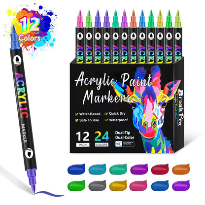 Double-headed two-color acrylic marker pen