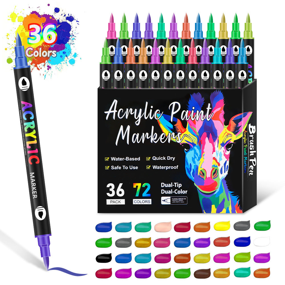 Double-headed two-color acrylic marker pen