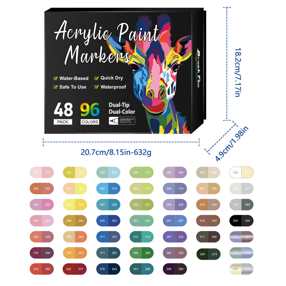 Double-headed two-color acrylic marker pen